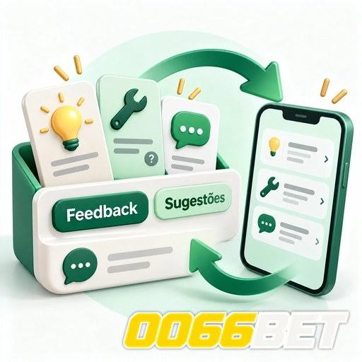 0066BET — ilustração de central de feedback com sugestões e ícones de mensagens